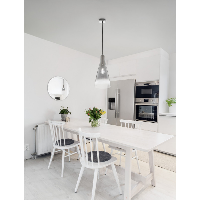 Lampa wisząca szklana Taper | Srebrna, E27 | Decolab24