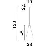 Lampa wisząca szklana Taper | Srebrna, E27 | Decolab24