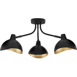 Plafon Loft Jet Wide Czarny/Złoty | Lampa Sufitowa 3 Punktowa