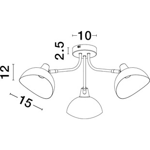 Plafon Loft Jet Wide Czarny/Złoty | Lampa Sufitowa 3 Punktowa
