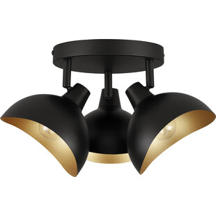 Plafon 3 punktowy loft Jet czarny mat / złoty