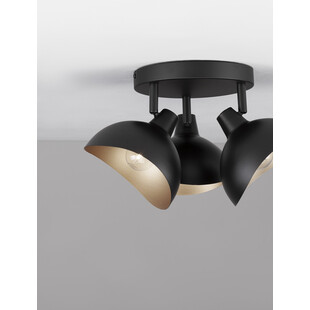 Plafon 3 punktowy loft Jet czarny mat / złoty