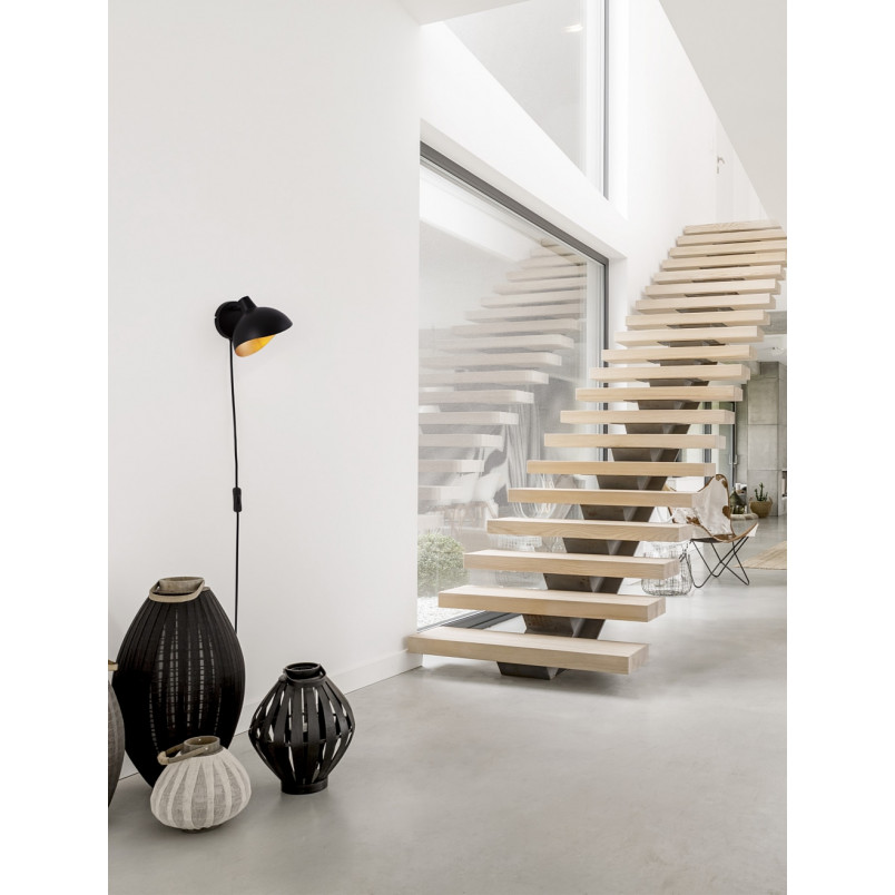 Kinkiet Loft Czarny z Włącznikiem | Decolab24
