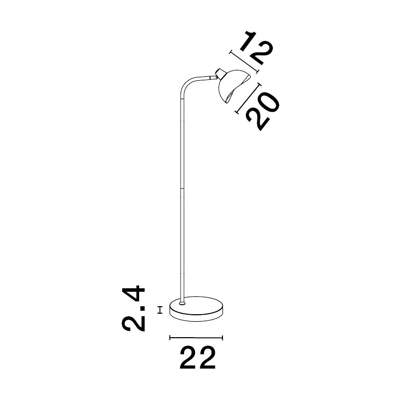 Lampa podłogowa loft Jet czarny/złoty | Decolab24
