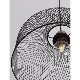 Lampa wisząca ażurowa Myron 30cm czarna