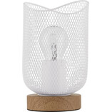 Lampa ażurowa na stolik nocny Myron biały / drewno