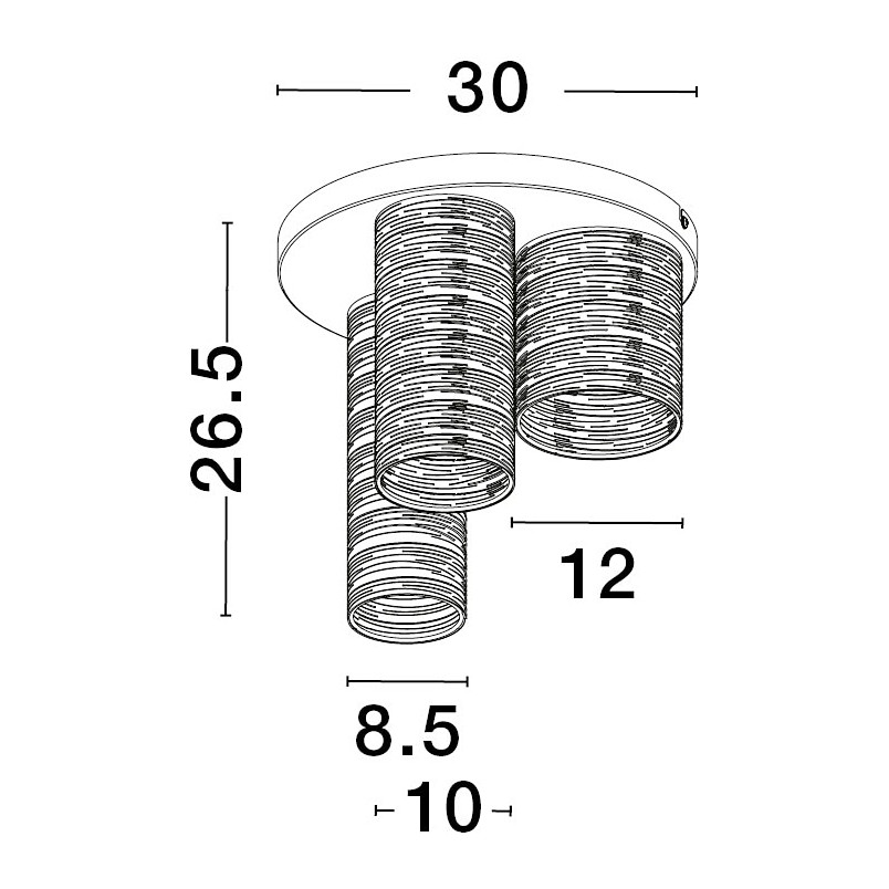 Plafon dekoracyjny Kane 30cm | Czarno-złoty | Decolab24