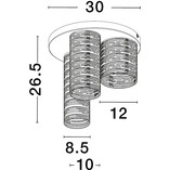 Plafon dekoracyjny Kane 30cm | Czarno-złoty | Decolab24