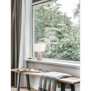 Lampa betonowa Poemo | Biało-szara, stylowe oświetlenie