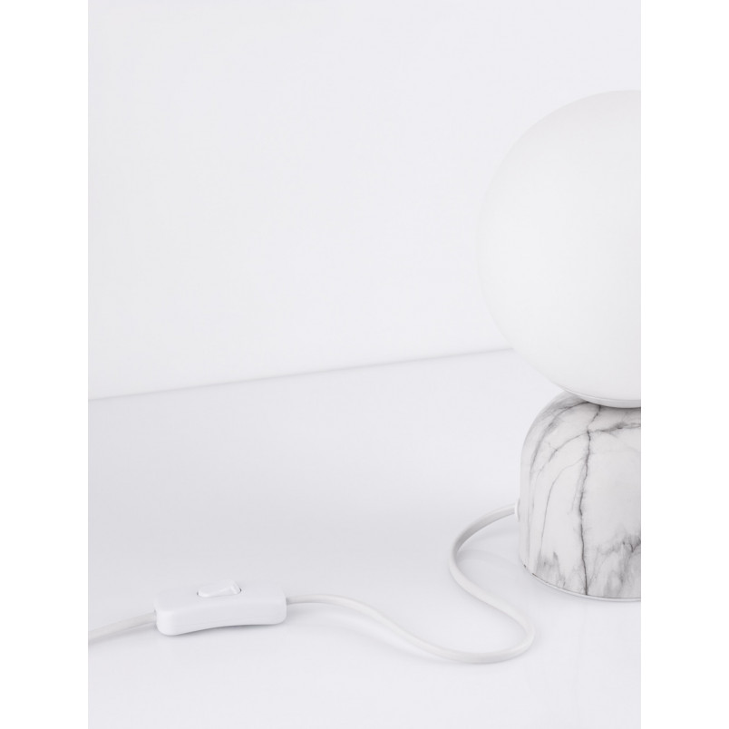 Lampa stołowa Japandi | Szkło, Marmur - Decolab24