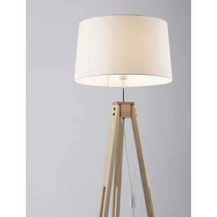 Lampa podłogowa trójnóg z abażurem Tree biały / drewno