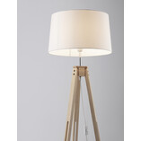 Lampa podłogowa Tree - biały abażur, drewniany trójnóg | Decolab24