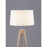 Lampa podłogowa Tree - biały abażur, drewniany trójnóg | Decolab24