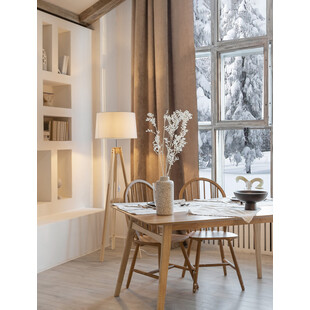 Lampa podłogowa Tree - biały abażur, drewniany trójnóg | Decolab24
