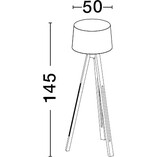 Lampa podłogowa Tree - biały abażur, drewniany trójnóg | Decolab24
