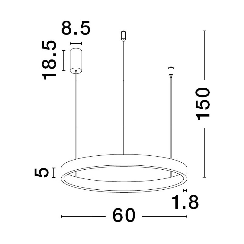 Lampa wisząca Astra LED 60cm złota - Decolab24