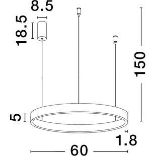 Lampa wisząca okrągła nowoczesna Astra LED 60cm 3000K szczotkowane srebro