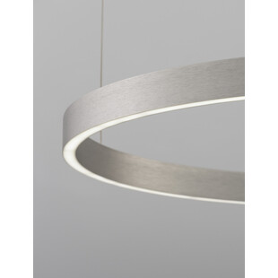 Lampa wisząca okrągła nowoczesna Astra LED 80cm 3000K szczotkowane srebro