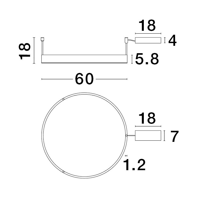 Plafon LED Gemma 60cm - Nowoczesne oświetlenie | Decolab24