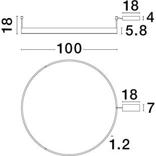 Plafon LED Gemma 100cm biały | Nowoczesne lampy Decolab24