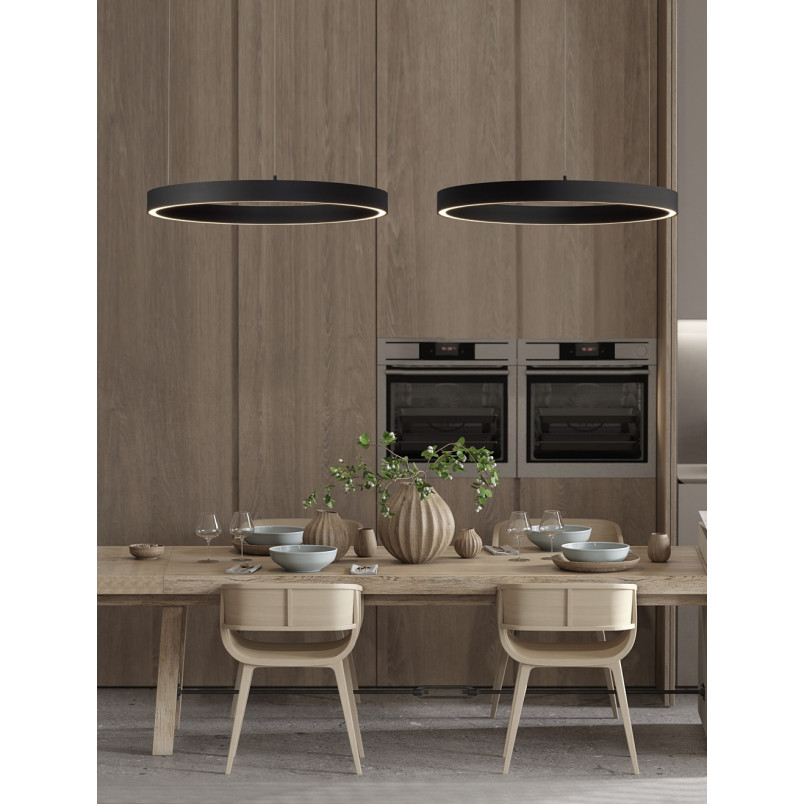 Lampa wisząca Astra LED 80cm | Nowoczesna lampa czarna - Decolab24