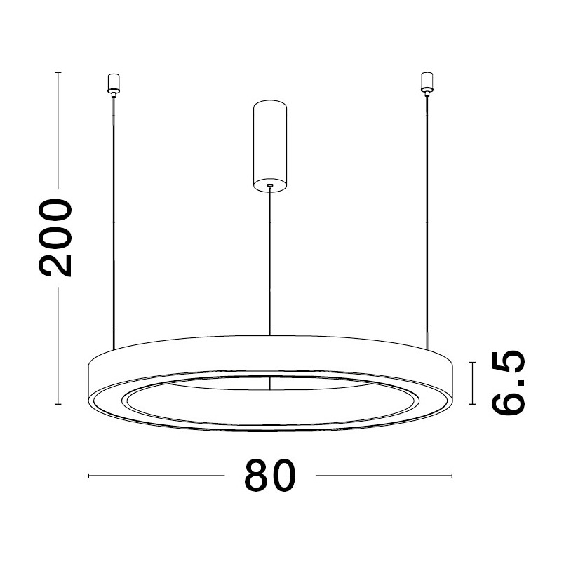 Lampa wisząca Astra LED 80cm | Nowoczesna lampa czarna - Decolab24