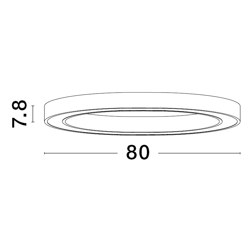 Plafon LED Nina 80cm Czarny - Nowoczesne Oświetlenie