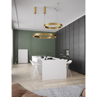 Lampa wisząca okrągła nowoczesna Nina LED 80cm 3000K złota