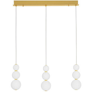 Lampa wisząca Eloise III - szkło białe/złoto | Decolab24
