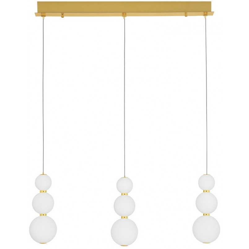 Lampa wisząca Eloise III - szkło białe/złoto | Decolab24