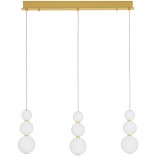 Lampa wisząca Eloise III - szkło białe/złoto | Decolab24