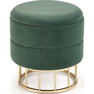 Pufa welurowa glamour Minty Halmar | Zielona, z schowkiem