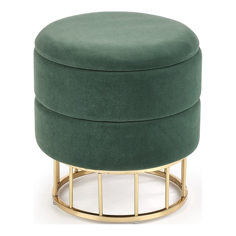 Pufa welurowa glamour Minty Halmar | Zielona, z schowkiem