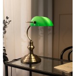 Lampa biurkowa Bankers zielona Markslojd | Styl retro