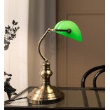 Lampa biurkowa Bankers zielona Markslojd | Styl retro