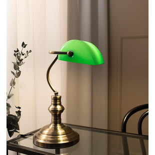 Lampa biurkowa Bankers zielona Markslojd | Styl retro