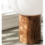 Lampa stołowa Skene - biały szkło, drewno | Markslojd