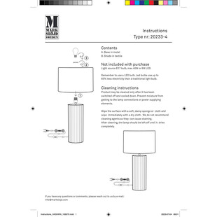 Lampa stołowa Hashira biało-czarna | Markslojd - Skandynawski design
