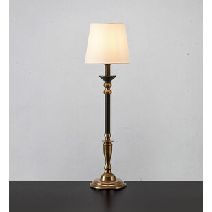 Lampa stołowa z abażurem Gent biały / czarny / antyczny mosiądz Markslojd