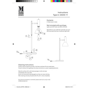 Lampa stołowa Metro biała Markslojd - Skandynawski design