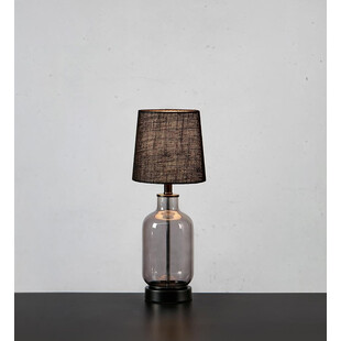 Lampa stołowa szklana podstawa Costero 43cm szkło dymione / czarny Markslojd