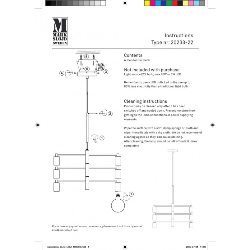 Lampa Loftowa Cielo 6 punktów - Markslojd | Czarna