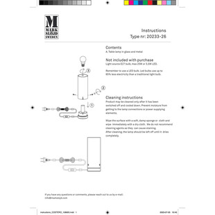Lampa stołowa szklana Retro Post | Markslojd - 199 zł