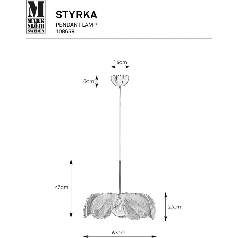 Lampa wisząca Styrka - Markslojd | Beżowa, Art Deco