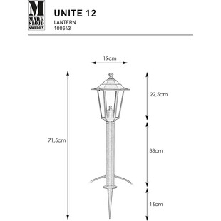 Słupek ogrodowy Unite Lantern LED czarny | Markslojd