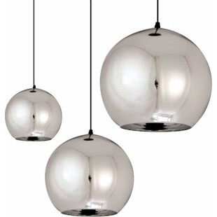 Lampa wisząca Mirror Glow - Srebrna kula szklana | Step