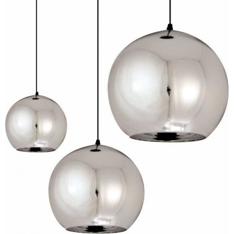 Lampa wisząca Mirror Glow - Srebrna kula szklana | Step