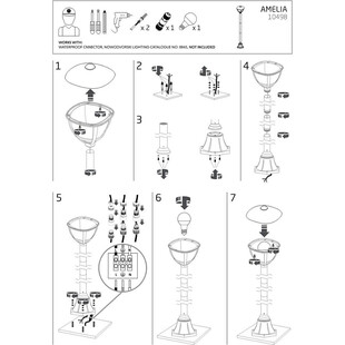 Lampa Ogrodowa Stojąca Amelia 200cm Czarna | Nowodvorski