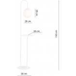 Lampa podłogowa Emibig Bari: Szklana kula + stolik | Skandynawski design