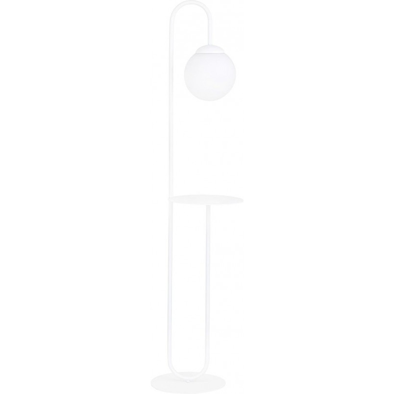 Lampa podłogowa Emibig Bari: Szklana kula + stolik | Skandynawski design